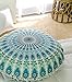 Popular Handicrafts Floor Pillow Cushion Cover - Hippie Mandala Cushion Cover Large with Pom Poms Soft Particles - Pouf Cover Round Bohemian Yoga Decor, 32