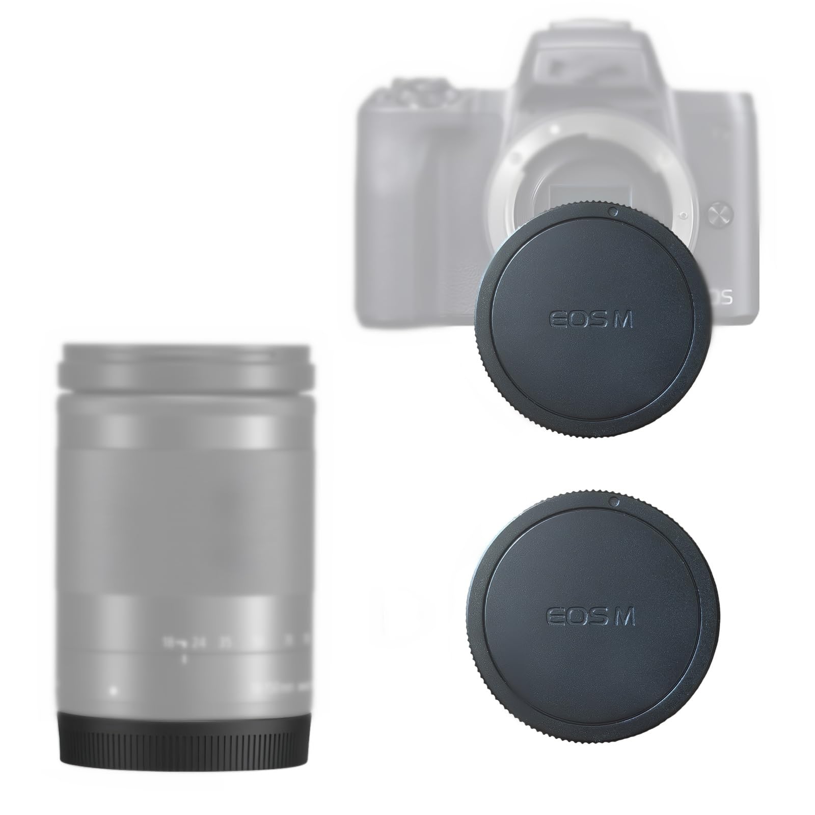 EF-M Camera Body and Rear Lens caps,Compatible with EF-M Mirrorless Cameras Such as EF M,M2,M3,M5 M6,M10,M100 Cameras and Lens EF-M 22mm f/2 STM,EF-M 11–22mm f/4–5.6 is STM