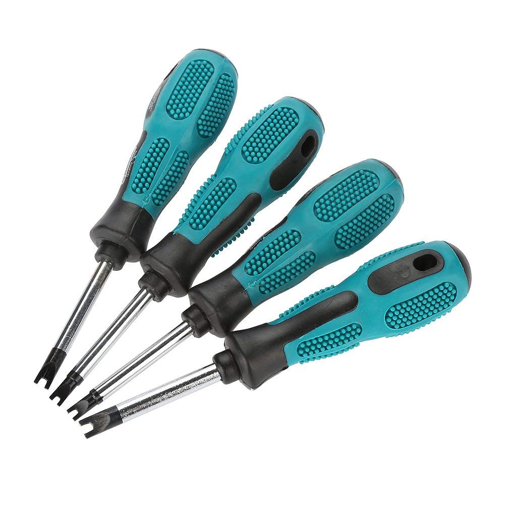 4PCS Screwdriver U Fork Type Magnetic Screw Driver Non-Slip PP Handle Chrome-Vanadium Steel Multifunctional Hand Tool Screwdriver Set