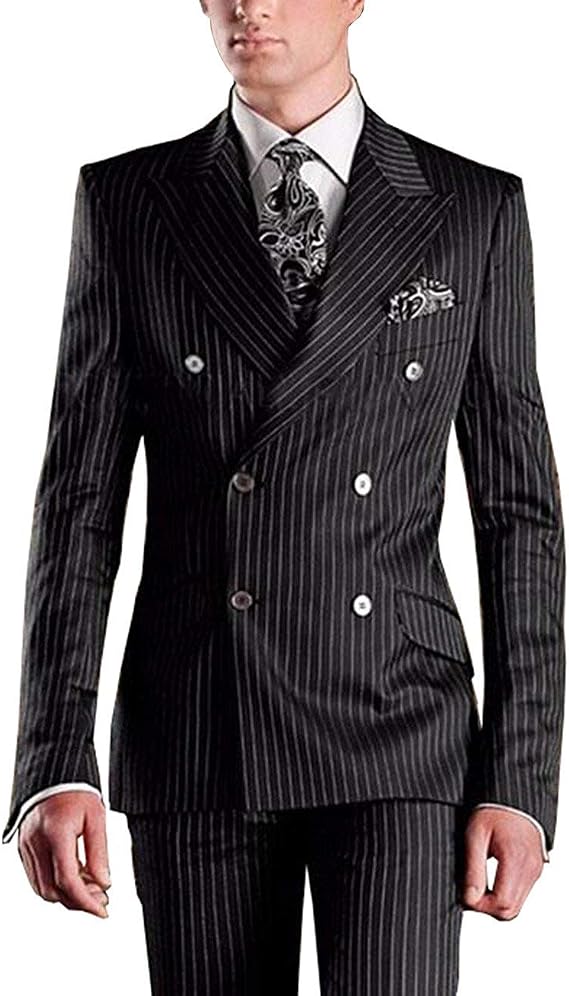 Springplus Traje De Hombre De Dos Piezas A Rayas Para Hombre Groomsman 