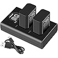 NEEWER NP-FW50 Camera Battery Charger Set Compatible with Sony ZV-E10 A7 A7R A7RII A7II A7SII A7S a6300 a6400 a6500 RX10 Series, 2 Pack 1100mAh Replacement Batteries, Micro USB&Type C Dual Charger