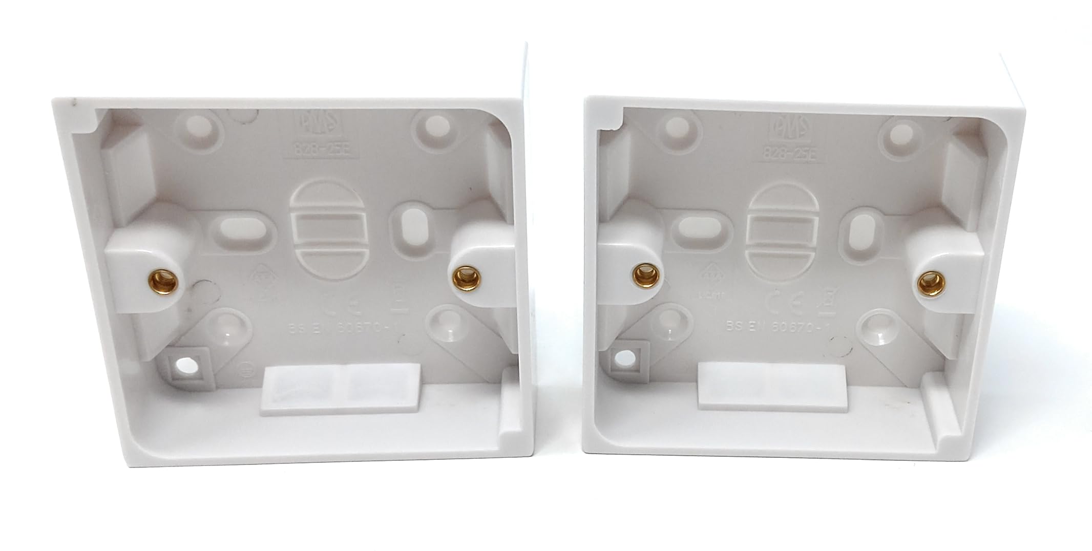 2pcs 1Gang Surface Mount Back Box Pattress Box (25mm x 85mm x 85mm) White