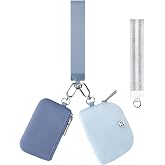 Mini Zip Around Dual Pouch Wristlet With 2 Straps Wristlet Keychain Wallet for Women Coin Purse Small Cute for Teen Girl