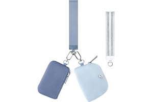 Babysun Mini Zip Around Dual Pouch Wristlet With 2 Straps Wristlet Keychain Wallet for Women Coin Purse Small Cute for Teen Girl