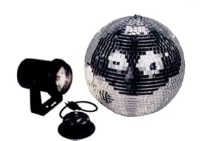 ADJ PRODUCTS Startec 8"mirror ball combo package includes a table or hangable mirror ball motor, 8 inch ball and pinspot with 4 color lenses
