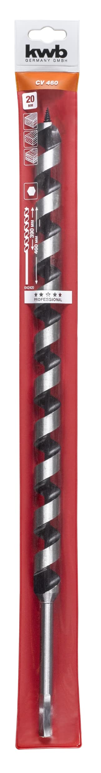 kwb 20mm Snake Drill Bit Wood Drill for Deep Holes, Precision Ground, 1 Count