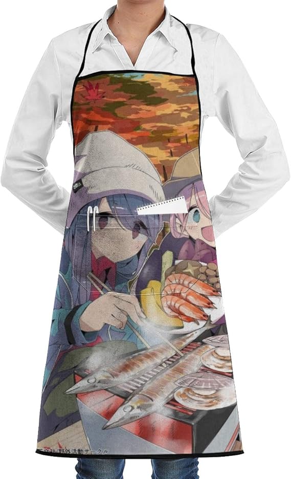 Amazon Co Jp Animeゆるキャン レディース メンズ エプロン 男女兼用 作業エプロン カフェエプロン ワークエプロン 作業用 飲食店 ガーデニング 服 ファッション小物
