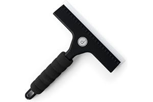 DESIRED TOOLS Squeegee for Shower Door, Car Windshield, and Glass Window - 2 Extra Silicone Replacement Blades - Foam Handle - Black