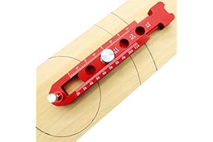 CDIYTOOL Woodworking Aluminum Alloy Circular Drawing Tool,Fixed-Point Marking Gauge Woodworking Compass Scribe,Metric/British,Adjustable Drawing Circle Ruler