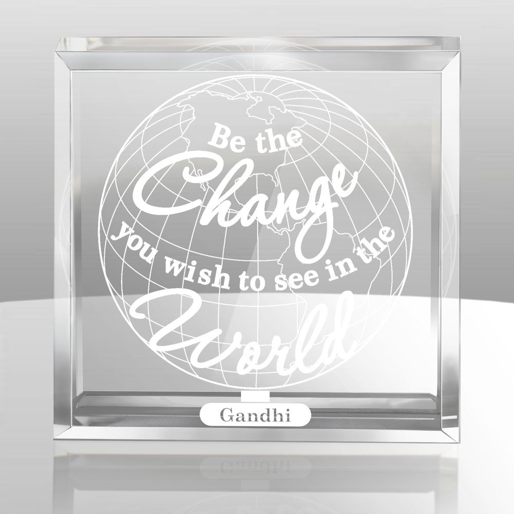 Kate Posh - Be the change you wish to see in the world Gandhi Keepsake & Paperweight