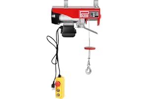 ZESTARDAIR 440 LBS Electric Hoist Winch 110V Electric Winch with Wired Remote Control & Single/Double Slings Automatic Lift with Emergency Stop, Electric Hoist for Garage, Factories, Warehouses