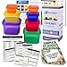 Efficient Nutrition Portion Control Containers Kit (7-Piece) + COMPLETE GUIDE + 21 DAY PLANNER + RECIPE eBOOK, BPA FREE Meal Prep System for Diet and Weight Loss, Similar to 21 Day Fix Containers