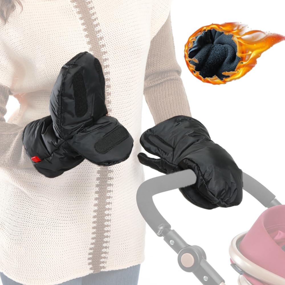 Thick Fleece Stroller Handmuffs Hand Muff Anti-Freeze Baby Pushchair Winter Hand Gloves Extra Warm Hand Muff Universal Pram Hand Warmer for Baby Pram Buggy Baby Carriage