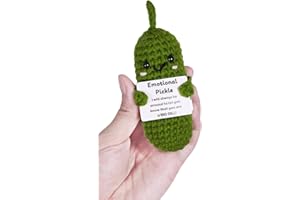 FauKait Emotional Pickle Crochet Handmade Emotional Cucumber Friends/Family Cucumber Knitting Doll Christmas/Birthdays Gifts (Cucumber)