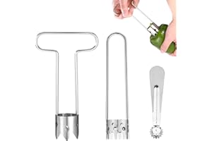 3pcs Red Bell Pepper Seed Corers & Stem Remover Tool, T- Shaped & Hole Stainless Steel Fruit Vegetable Apple Tomato Kitchen G