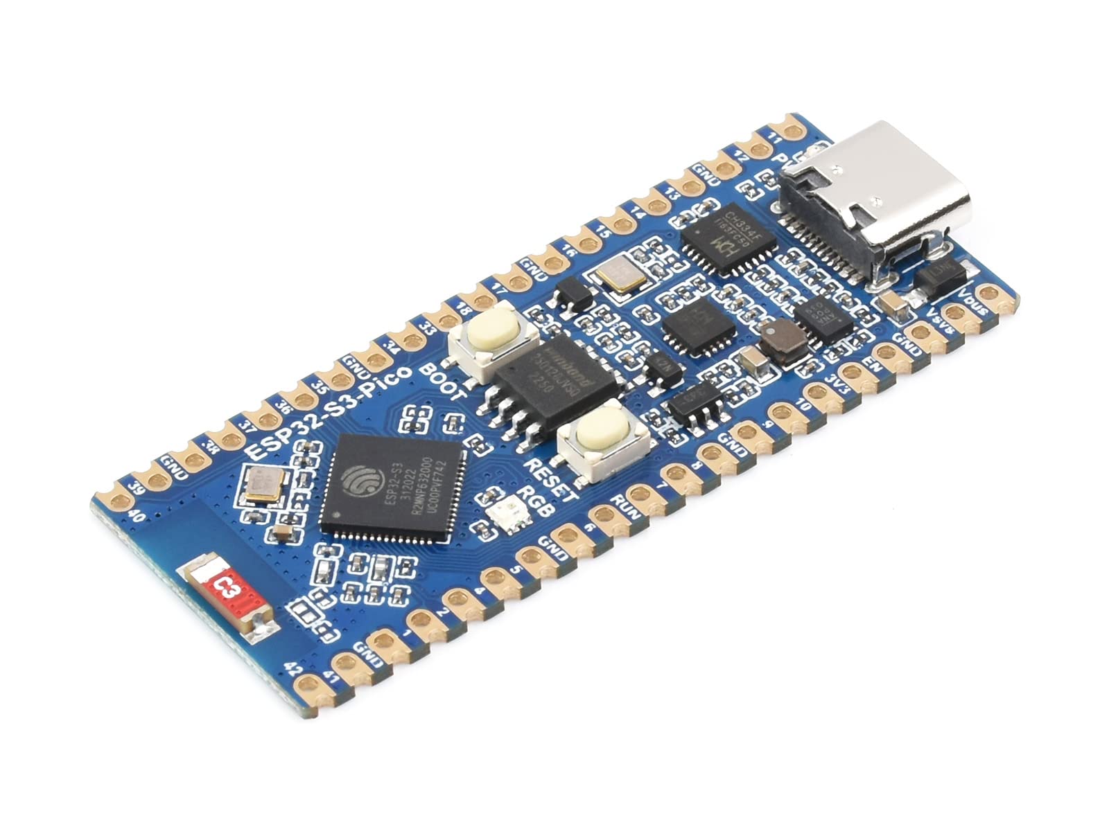 ESP32-S3 Development Board 2.4GHz Wi-Fi + Bluetooth LE Dual-mode Support, ESP32-S3 Microcontroller Dual-core Processor with Frequency up to 240 MHz, Support ESP-IDF, Arduino, MicroPython, etc