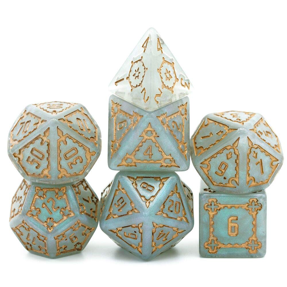 Cusdie 7 Pcs 25mm Giant DND Dice, Polyhedral Dice Set, D&D Dice for Dungeons and Dragons RPG(Gray)