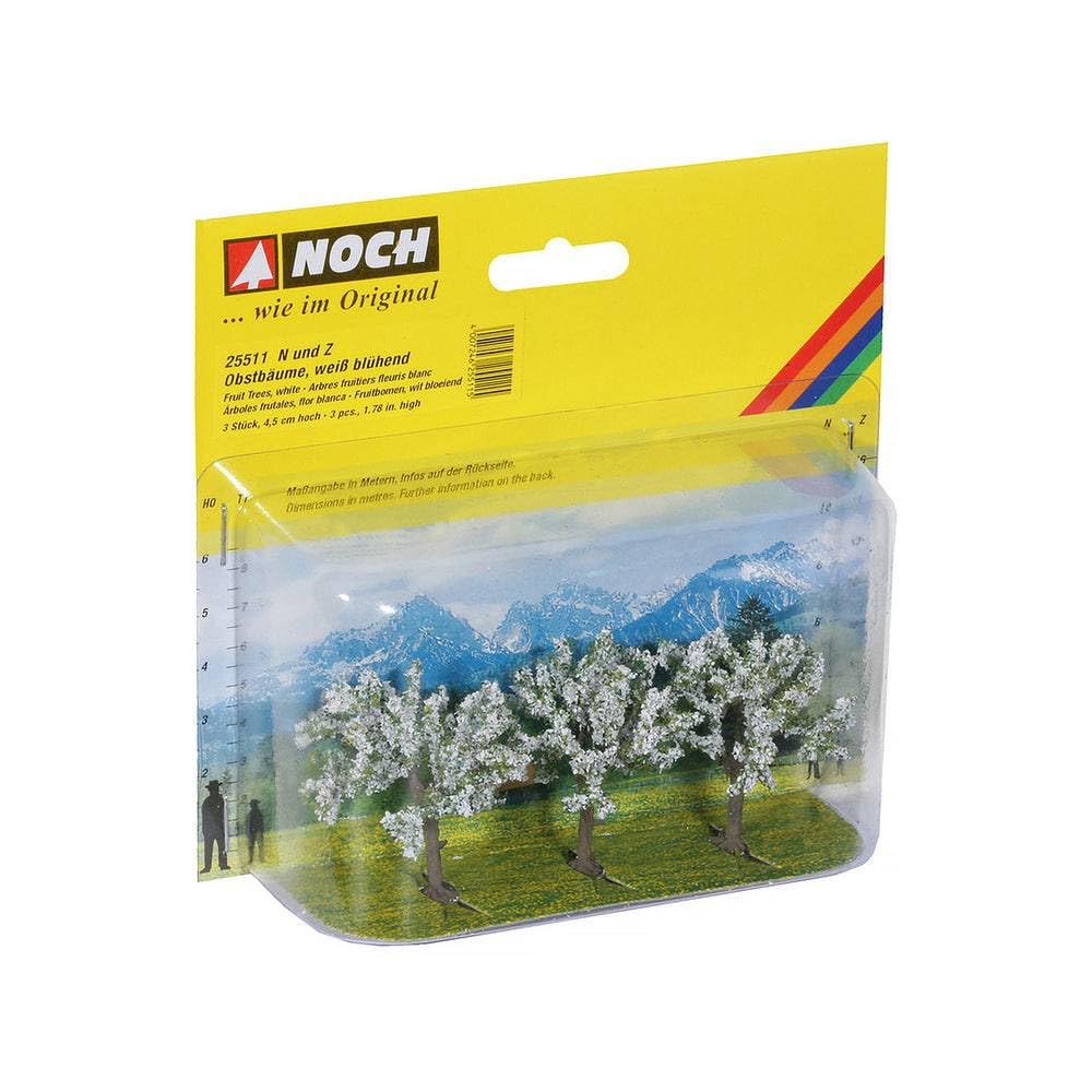 Noch 25511 4.5 cm High Fruit Trees White Landscape Modelling (3-Piece)