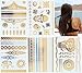5 Sheets Metallic Tattoos Gold and Silver Flash By Modern Boho HUGE Collection (Namaste Collection)
