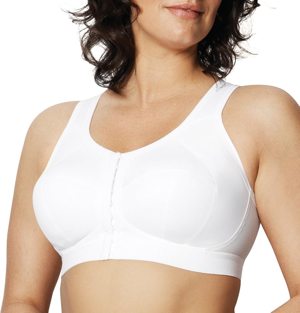 Buy Goddess Women's Comfort Zone Front Closure Sports Bra, White, 34H