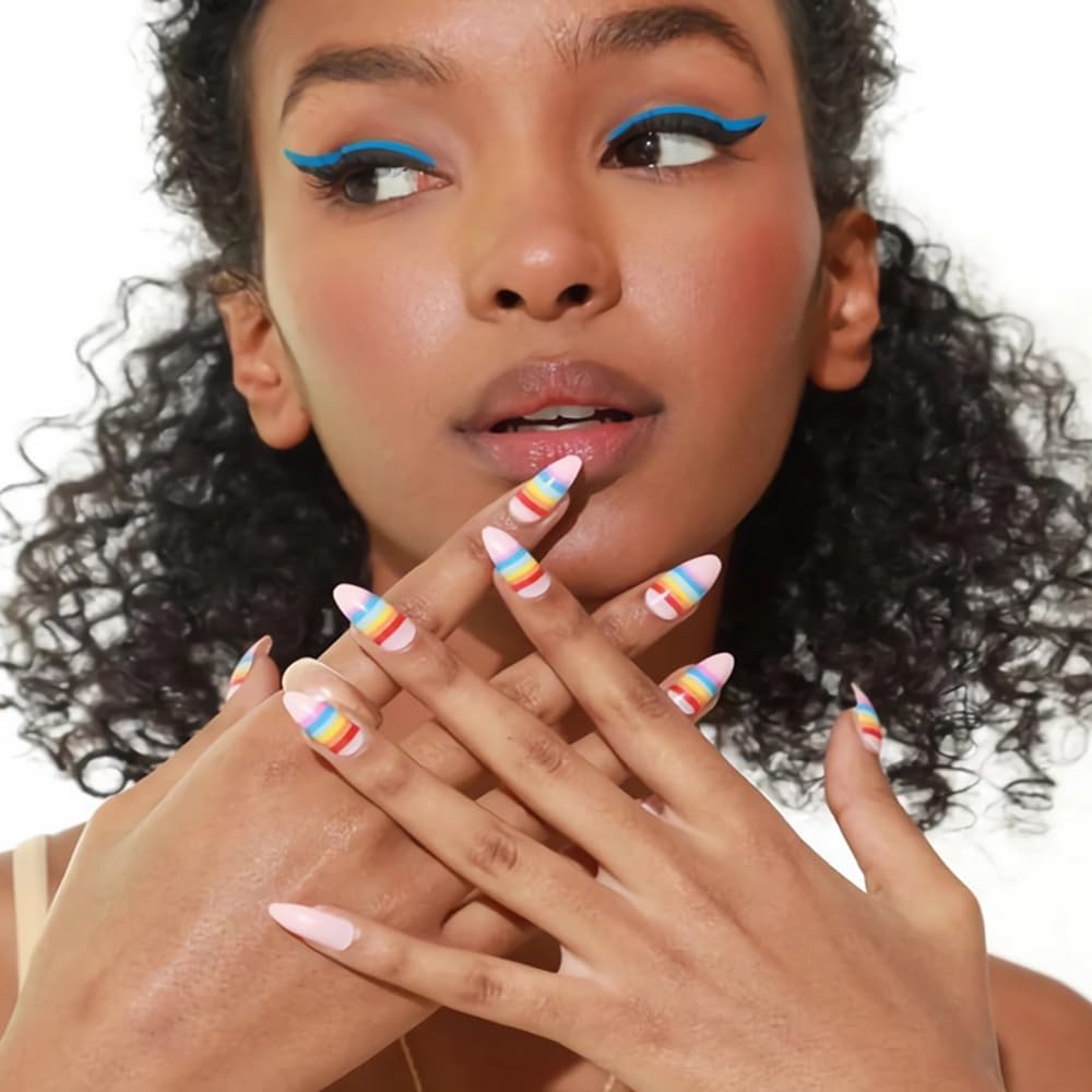 24 Pcs French Pink Press on Nails Short Square 3D Bow Texture Design - YIHONGYAN Spring Acrylic Nail Art Kit Fake Nails Press ons Nail Tips Full Cover Leopard Print False Nails for Women Manicure - Image 6