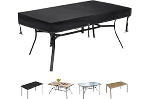 SUNICO Outdoor Table Cover rectangular, Patio Table Cover rectangle for Patio Table & Dining Table & Picnic Table.Windproof, Waterproof, Stain-Resistant, Durable Table Cover (60" L x 35" W x 6" H)