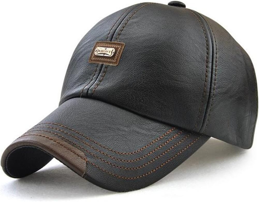 GESDY Men's Vintage Adjustable PU Leather Baseball Cap Outdoor Sports Driving Sun Hat