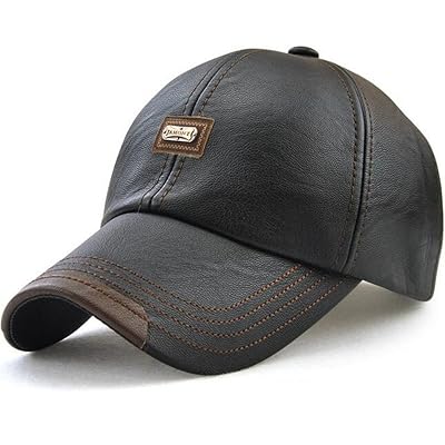 GESDY Mens Vintage Adjustable PU Leather Baseball Cap Outdoor Sports Driving Sun Hat
