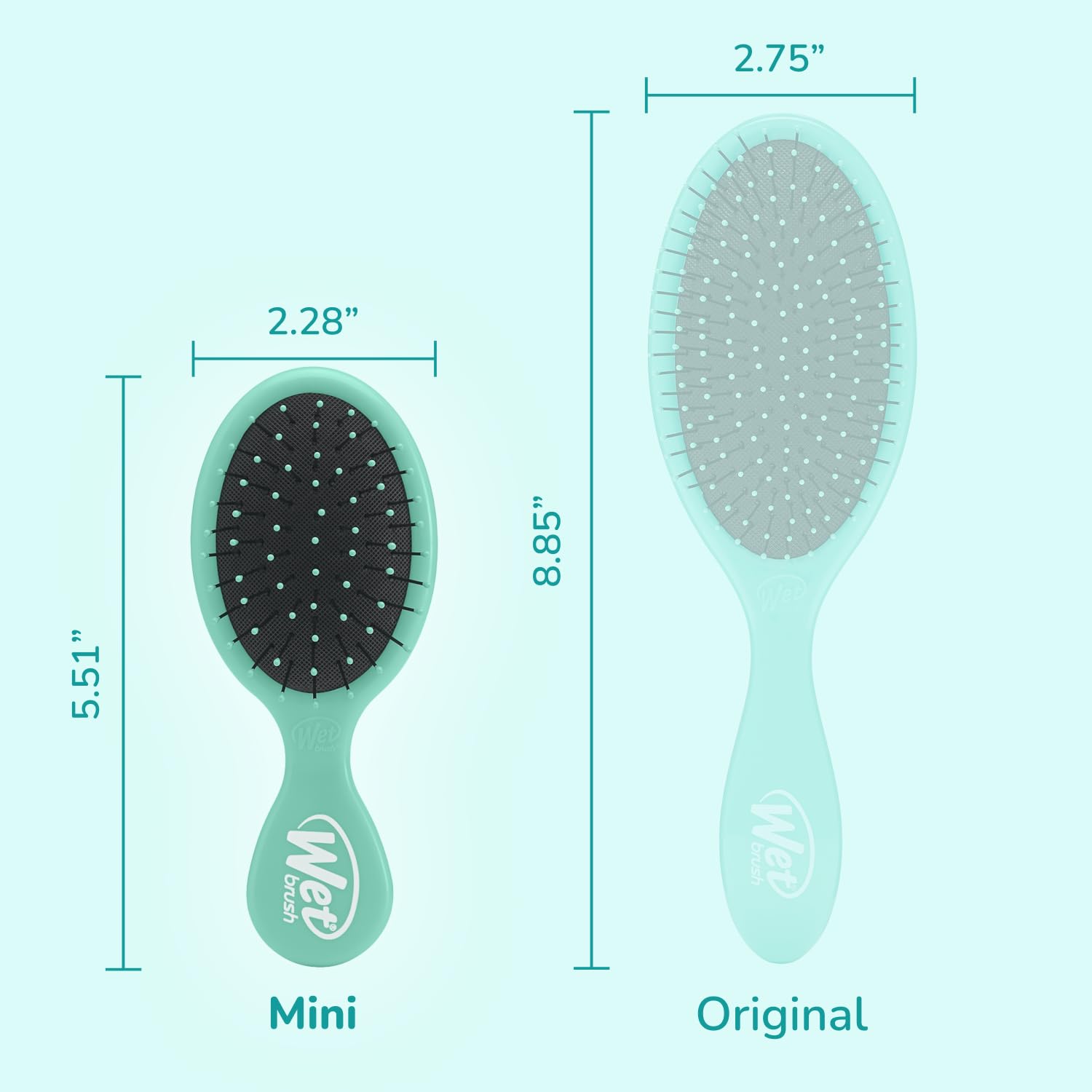Wet Brush Squirt Detangling Brush, Amazon Exclusive Aqua, Mini Detangler, No Tangle Ultra-Soft IntelliFlex Bristles, Wet & Dry Styling Hairbrush for Women & Men, All Hair Types