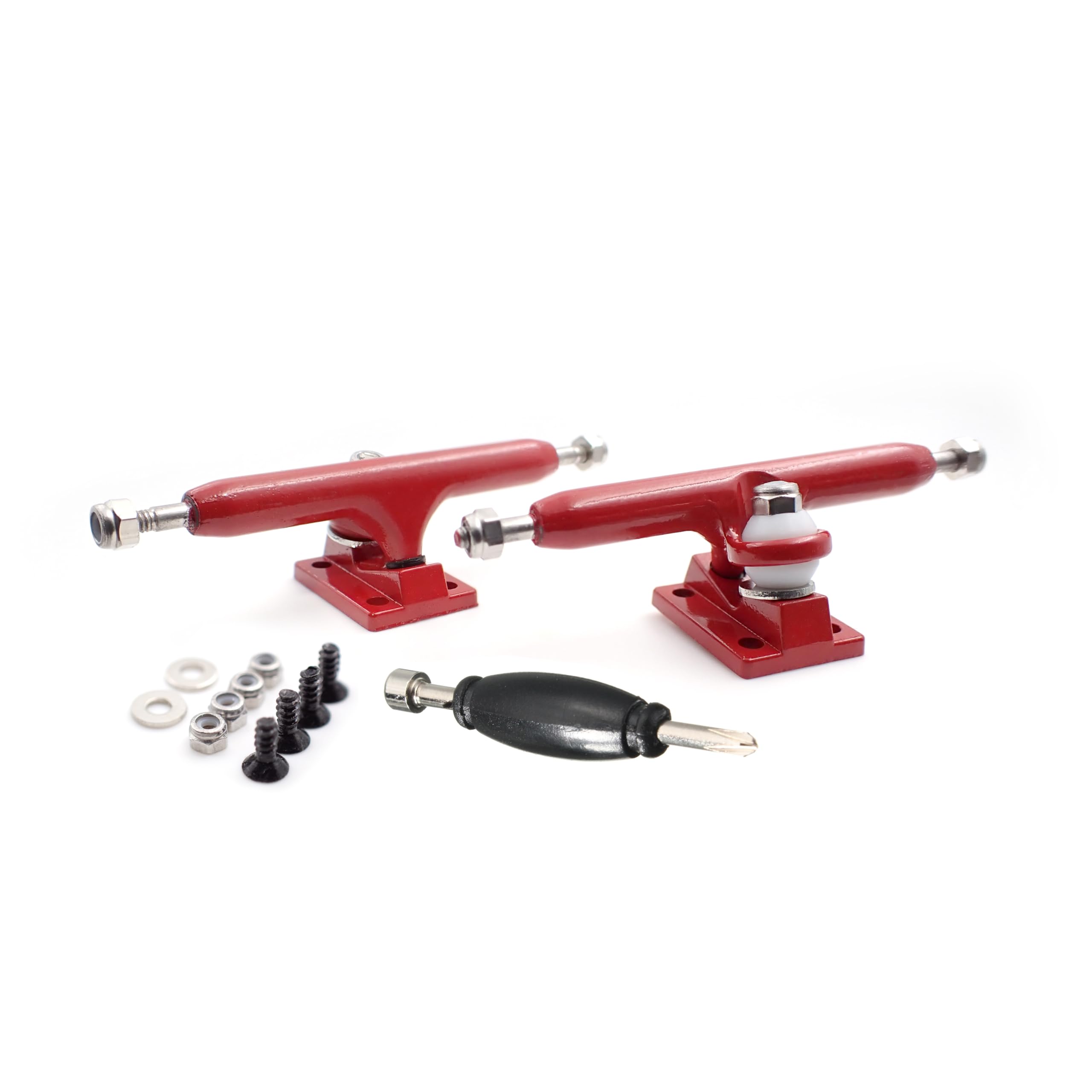 SPITBOARDS 36 mm Fingerboard Pro Trucks by, Real Lock Nuts, Rubber Urethane Bushings, Optimised Hanger, Width 36 mm, for Fingerboard Tuning and Assembling (Red)