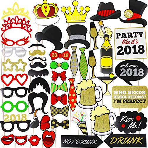 Joyin toy new year eve 2018 glittered photo booth props…