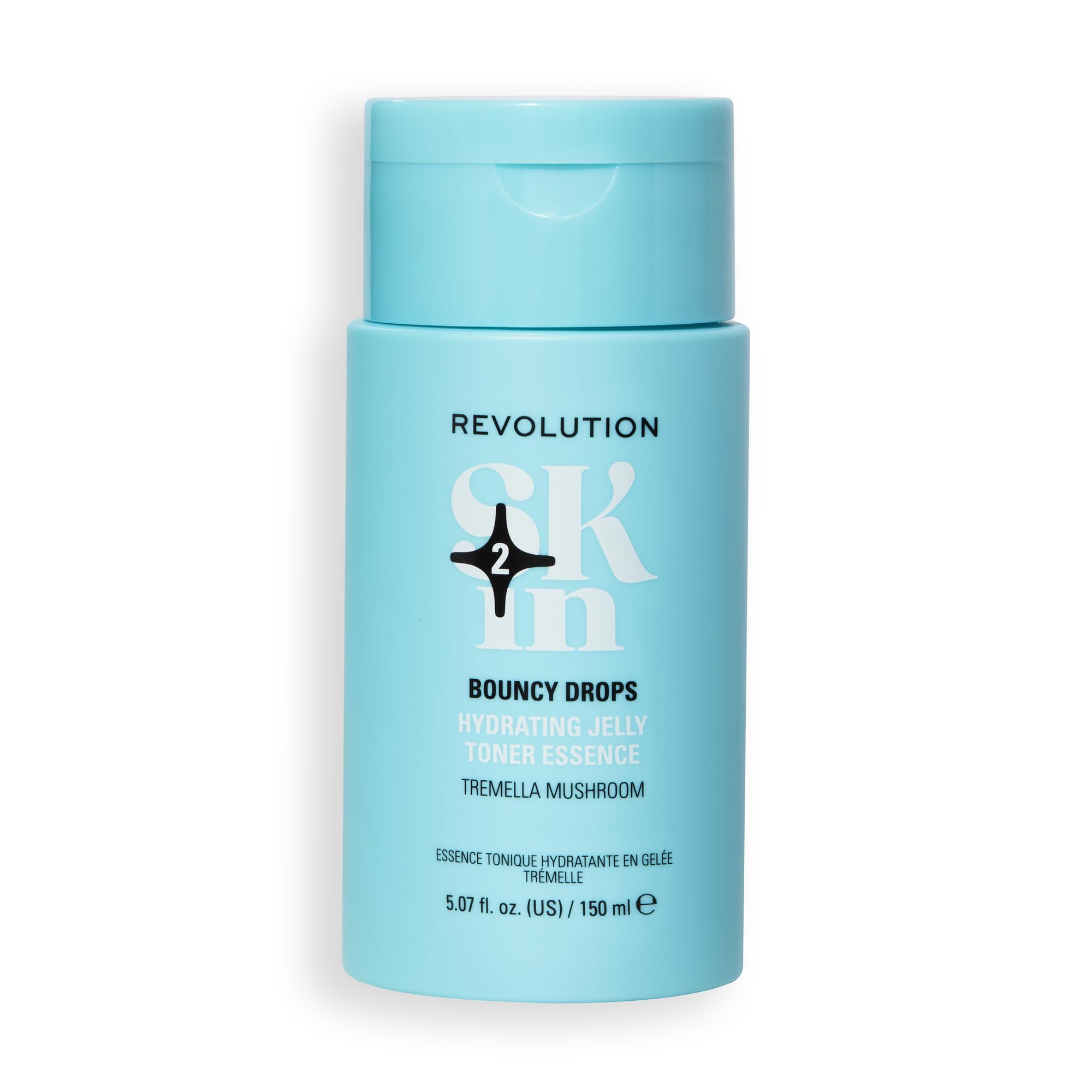 Revolution Skin, Bouncy Drops Tremella Mushroom Hydrating Jelly Toner Essence, Facial Toner with Vitamin B5, Plumps & Smoothes Skin, Vegan & Cruelty-Free, 150ml