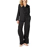Amazon Essentials Women's Satin Long Sleeve Shirt and Pant Pajama Set