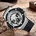 Baogela Mens 24-hour Chronograph Luminous Leather Strap Military Sport Quartz Wrist Watches White