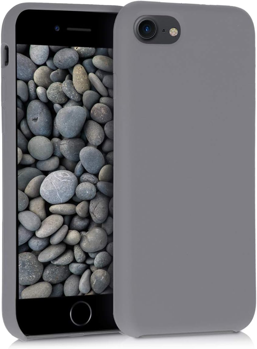 kwmobile TPU Silicone Case Compatible with Apple iPhone 7/8 / SE (2020) - Case Slim Protective Phone Cover with Soft Finish - Titanium Grey