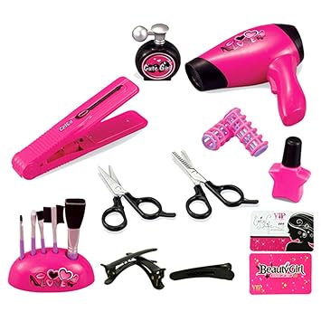 Yakok Kids Make Up Sets For Girls Kids Cosmetics Hair Dryer Set