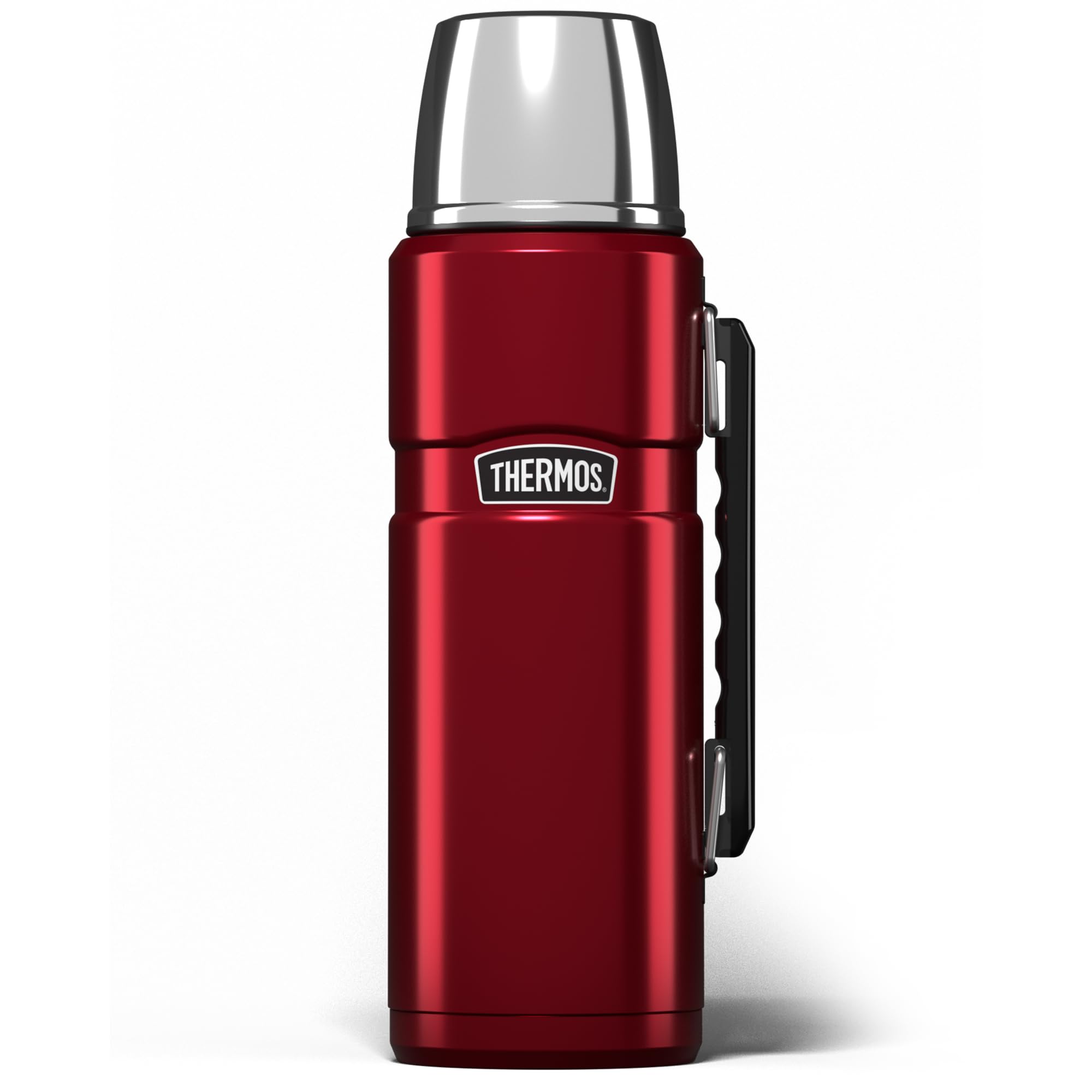 Thermos - Stainless King Red Travel Flask (1.2L) - Premium Leak Proof Insulated Tea & Coffee Flask for Hot & Cold Drinks, Built-in Cup, Twist-Pour Stopper, BPA-Free, Durable Steel — image 1