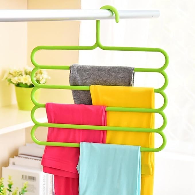 INOVERA (LABEL) 5 Layer Pants Clothes Hanger Wardrobe Storage Organiser Rack (Set of 1), 32l