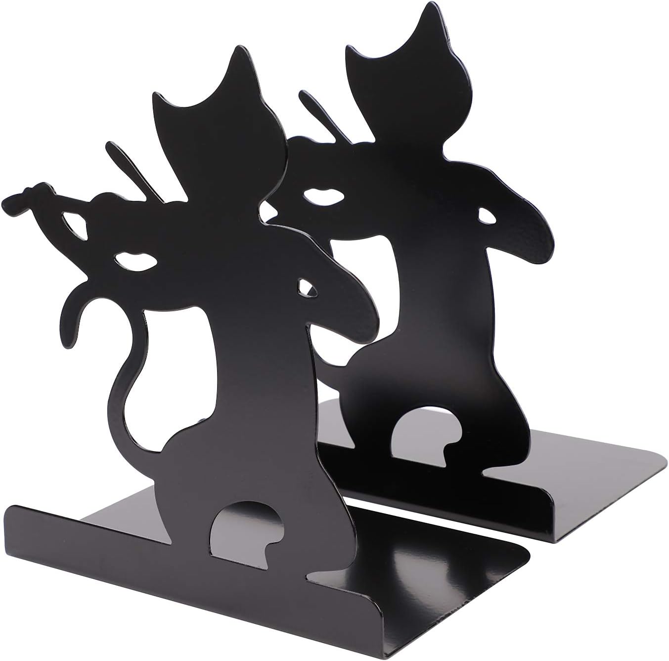 Metal Book Ends Heavy Duty Bookends Anti Slip Novelty Cat Bookends Book Holder Stand for Students Kids Children Non Slip Book Ends for Book Shelf Desktop Organiser for Home Office School - Image 3