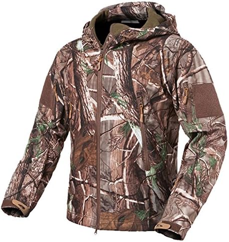 Gear Shark Skin Soft Shell Tactical Military Jacket Men Waterproof Winter Fleece Coat Army Clothes Camouflage Jackets Tree Camo XS