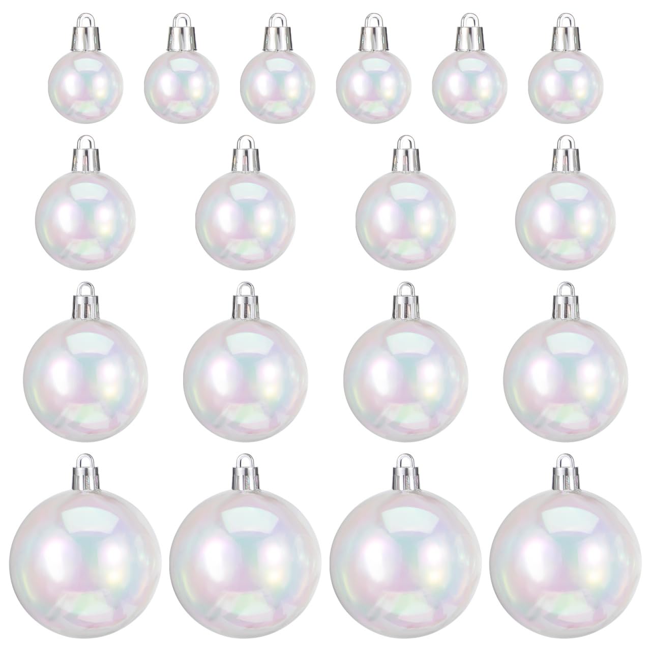 NUOBESTY 36 Pcs Christmas Ball Handmade Clear Ball Ornaments Baubles Sphere Set Round Clear Ornaments Iridescent