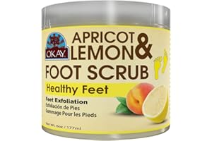 OKAY Pure Naturals Apricot & lemon foot Scrub, 6 Ounce, 6 ounces