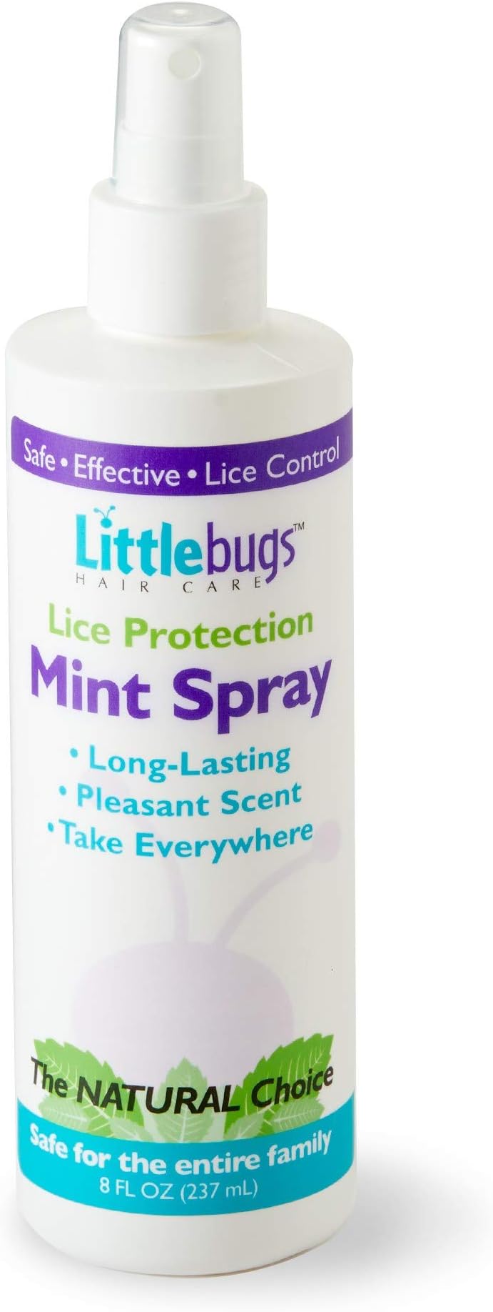 Littlebugs Lice Repellent Mint Spray 8oz | Natural | Highly Effective | Daily Use