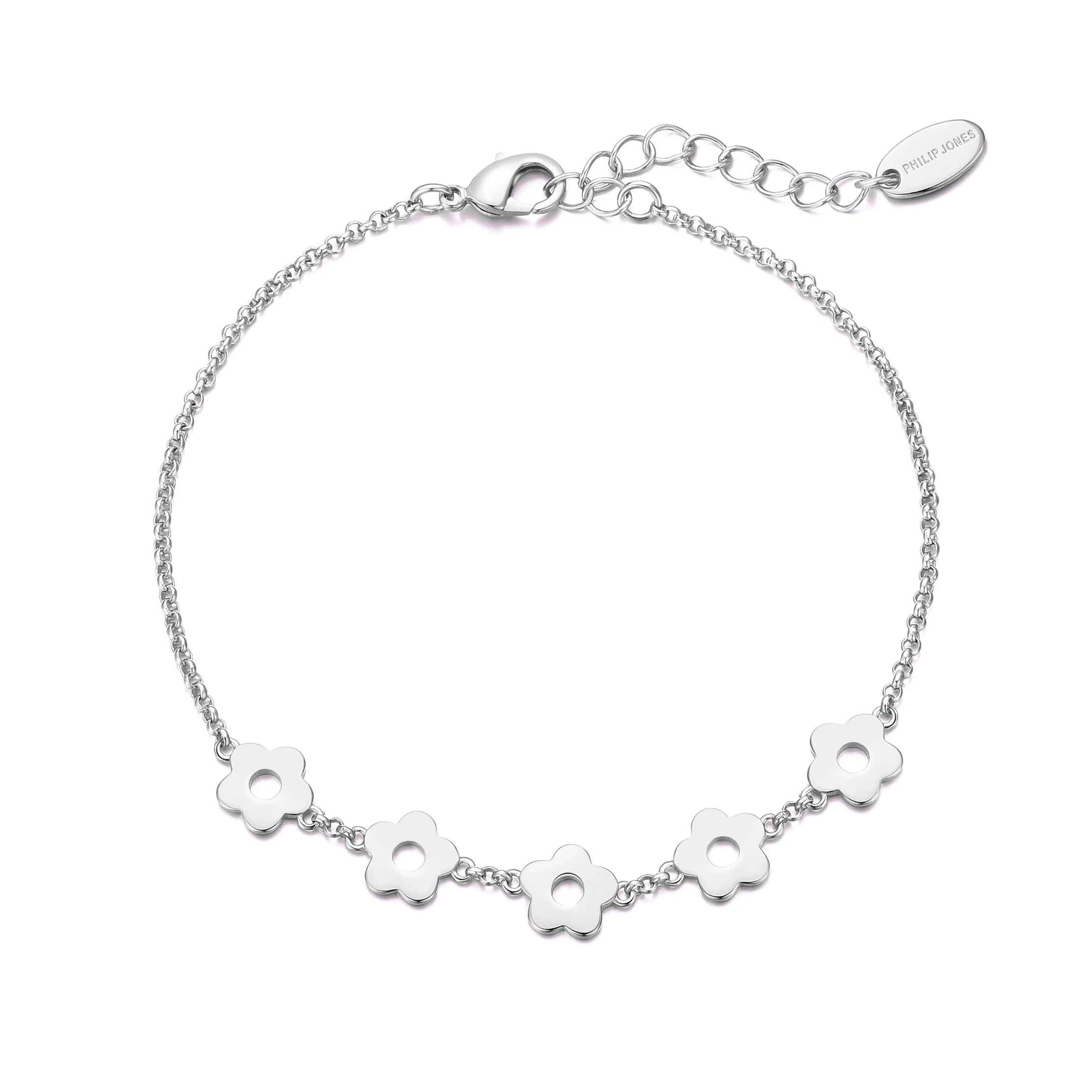 Philip Jones Silver Plated Flower Bracelet