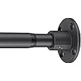 Heavy Duty Shower Rod - Industrial Shower Curtain Rod Wall Mounted for Bathroom,Closet,Room Divider,Outdoor Patio - 28 to 76"Adjustable Shower Pole - Matte Black