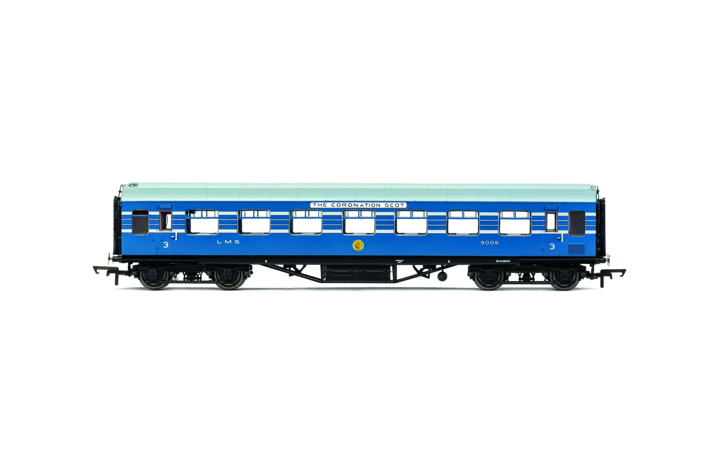 Hornby LMS, Stanier D1981 Coronation Scot 57' RTO, 9006 - Era 3. Coaches & Coach Packs, Blue (R40056B)