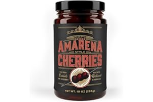 AGED & CHARRED Cocktail Amarena Cherries in Syrup, 10oz (30+ Count) - Premium Whiskey Bourbon Cocktail Garnish - Black Cherries for Old Fashioned, Manhattan and Desserts, Made in USA - Whiskey Gifts for Men Dads