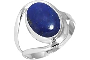Natural Gemstone Ring For Women Pearl, Tiger Eye, Lapis, Crystal Oval Boho Genuine 925 Sterling Silver Handmade Jewelry