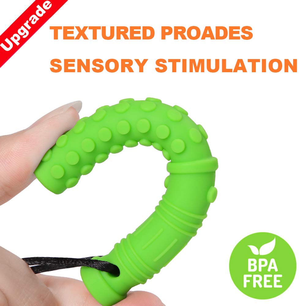 Seeway Mace Chew Necklace for Sensory Kids, Silicone Autism Chew Toys, Oral Motor Chewy Necklace Sensory for Chewing, ADHD, Biting or Special Needs (6 Pack)