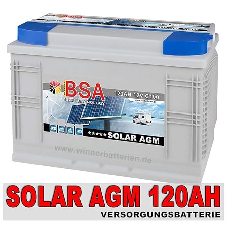 Solarbatterie 120AH 12V AGM Gel Batterie Wohnmobil Versorgungsbatterie Boot Schiff Mover 100AH